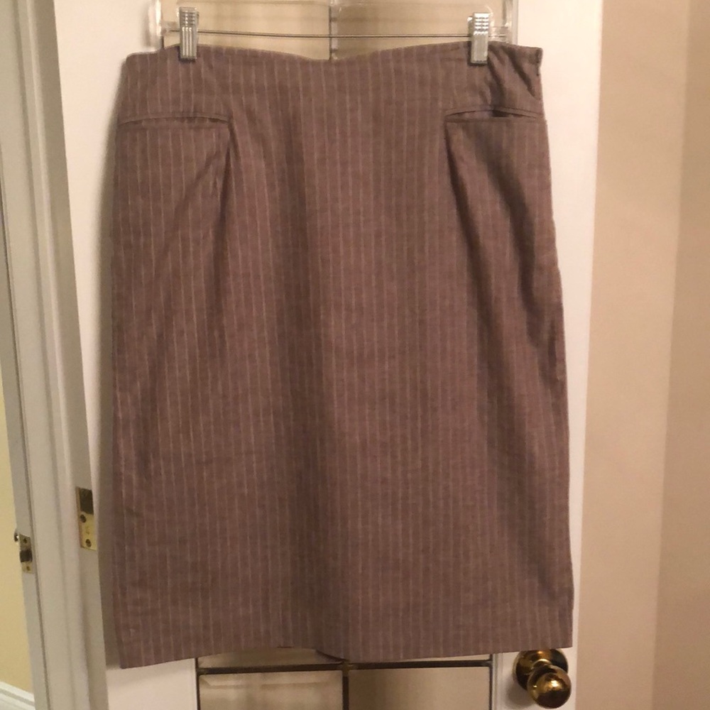 Mexx Taupe Pinstripe Pencil Skirt